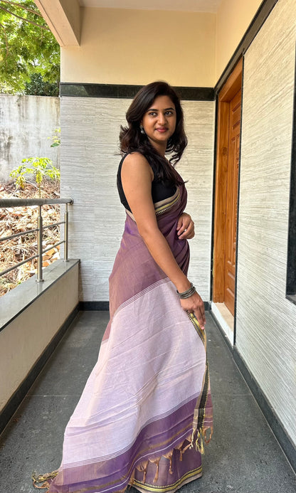 LAVENDER NARAYANPET SAREE