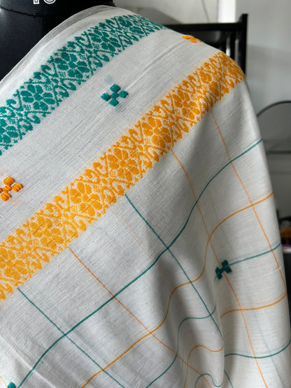 WHITE DHANIAKHALI SAREE