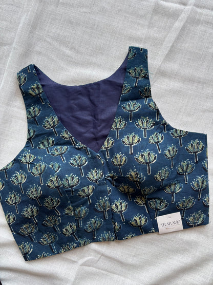 BLUE COTTON BLOUSE
