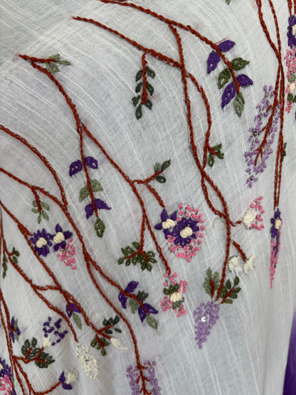 PURPLE LINEN SAREE