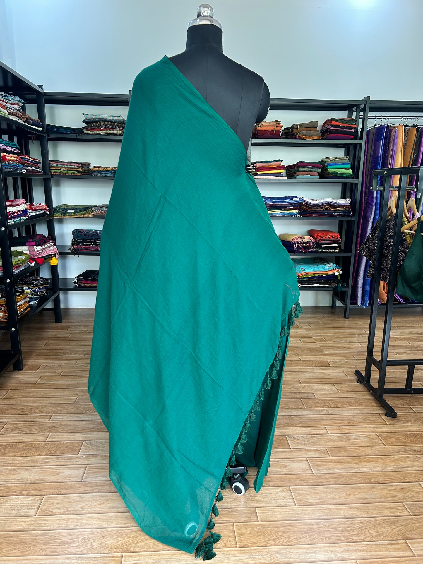 GREEN KATHA MUL SAREE (Copy)