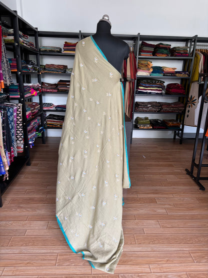 GREY PARIJATHA MUL SAREE