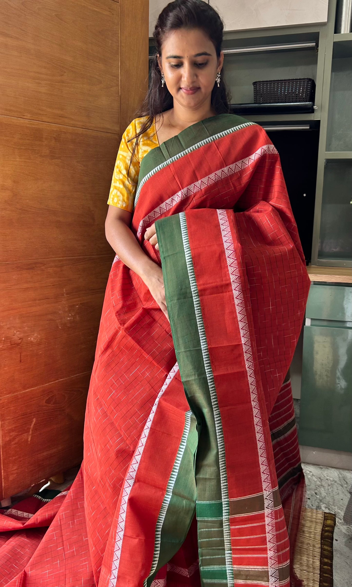 RED NARAYANPET SAREE