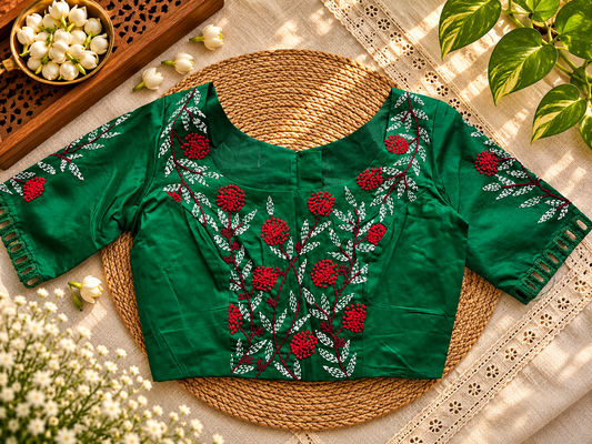 Green Embroidered blouse