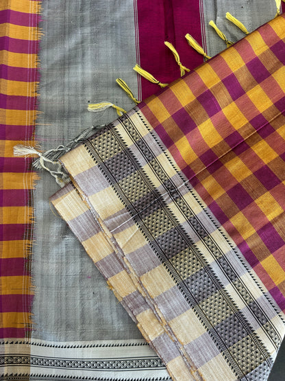 CHECKS HANDLOOM ILKAL SAREE