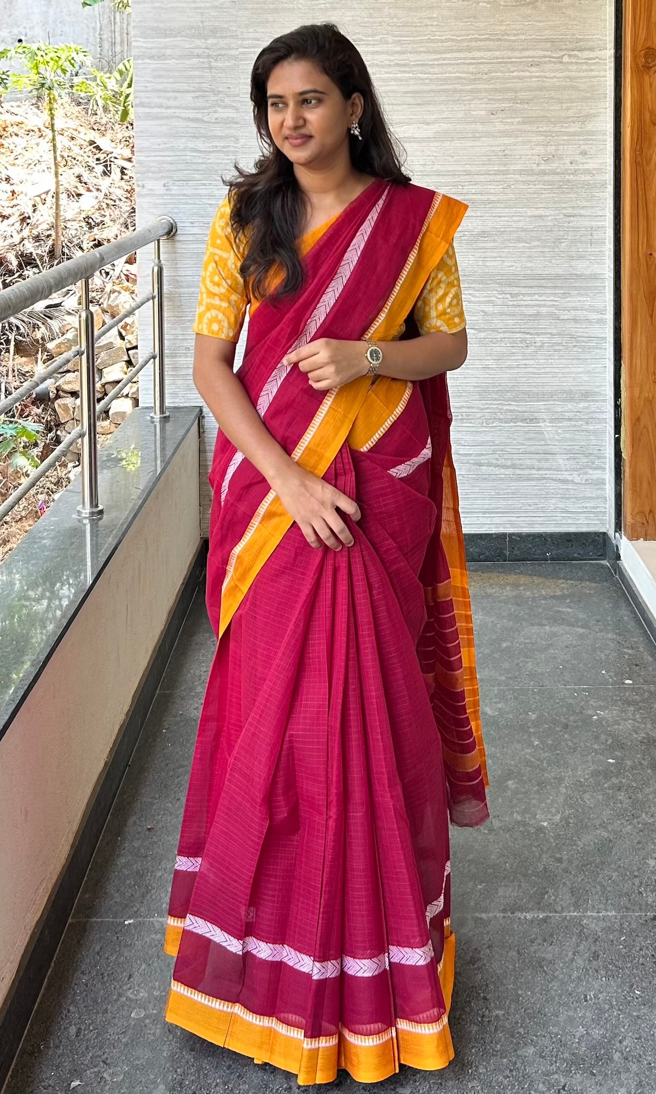 MAROON NARAYANPET SAREE