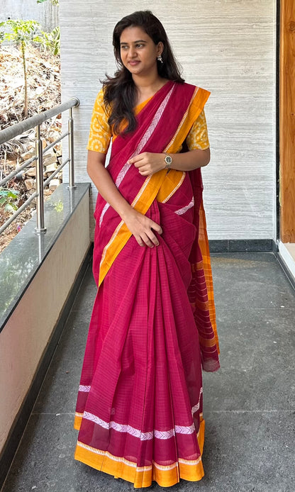 MAROON NARAYANPET SAREE