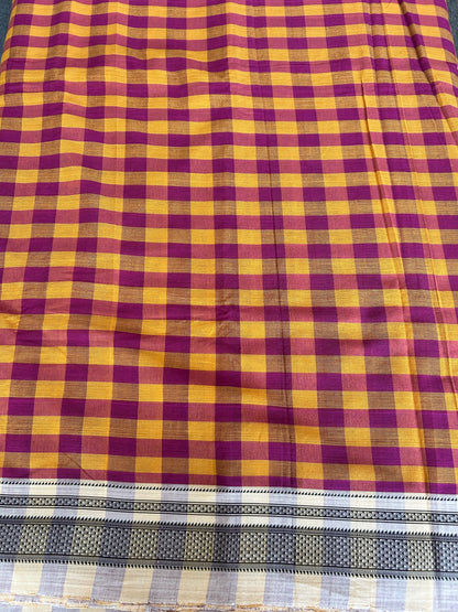 CHECKS HANDLOOM ILKAL SAREE
