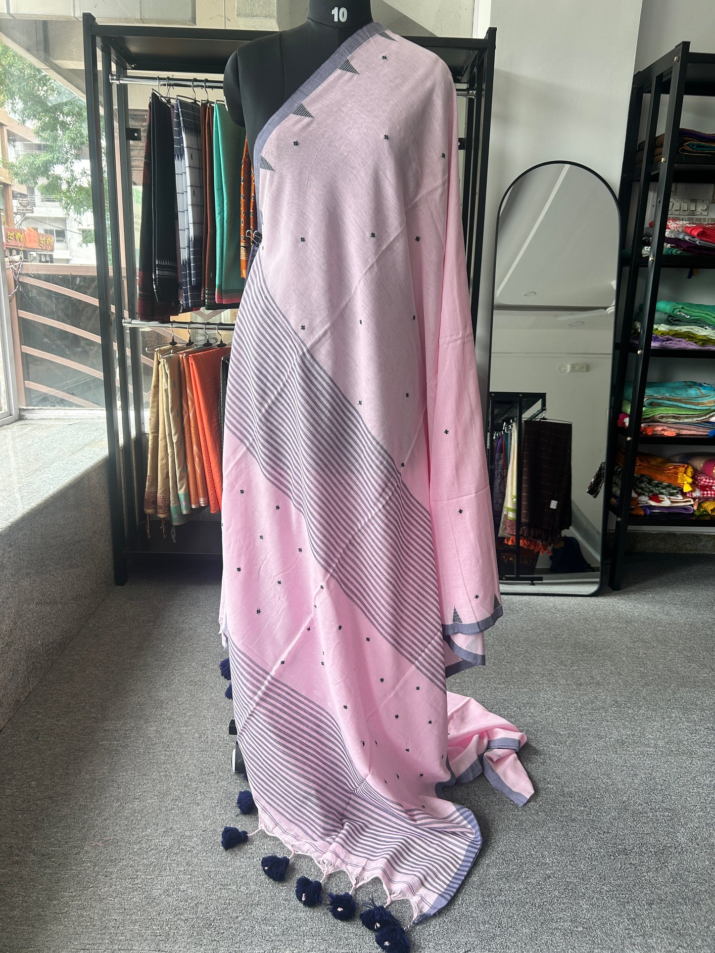 PINK MUL JAMDANI SAREE