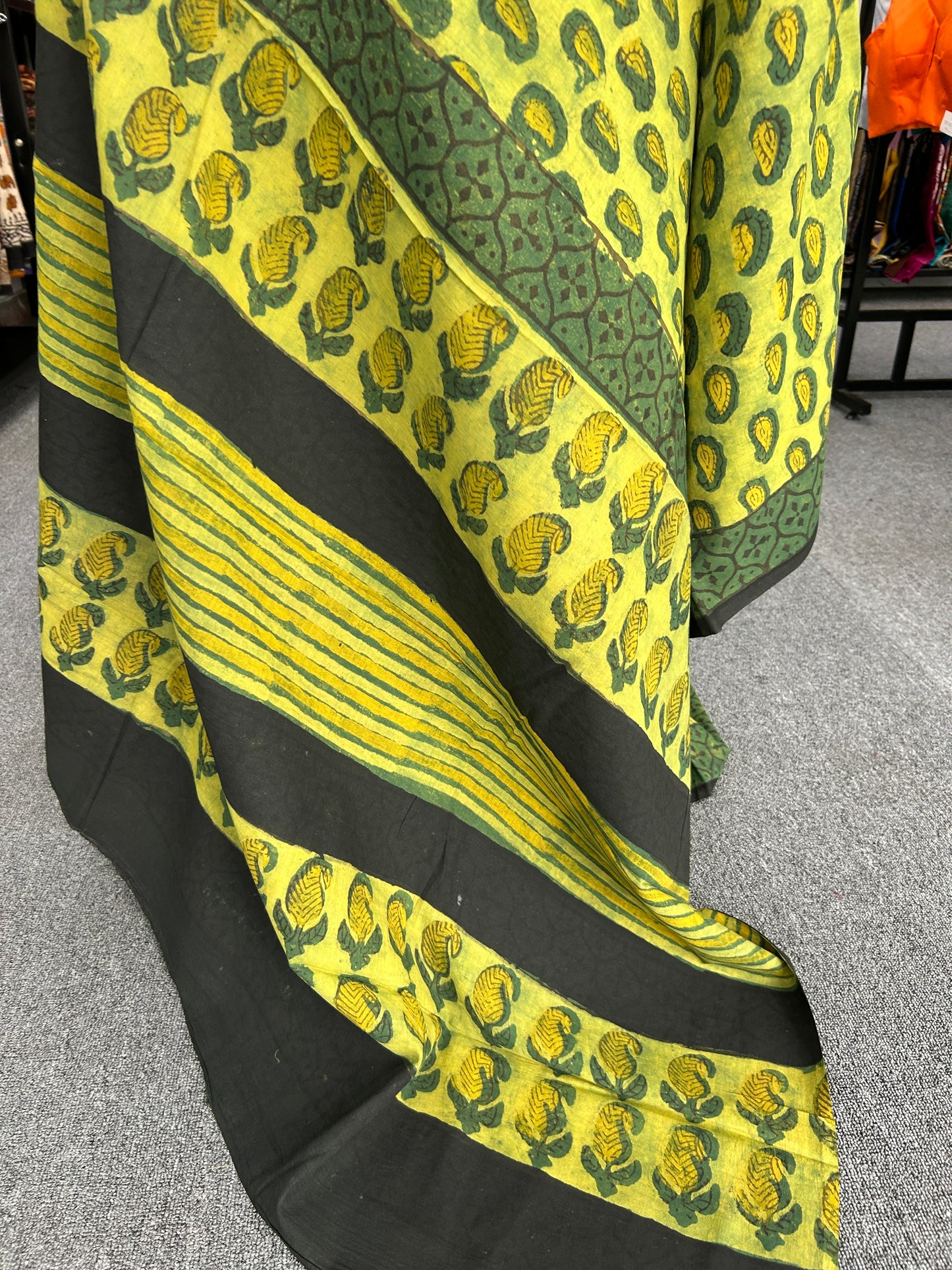 GREEN AJRAKH MUL SAREE