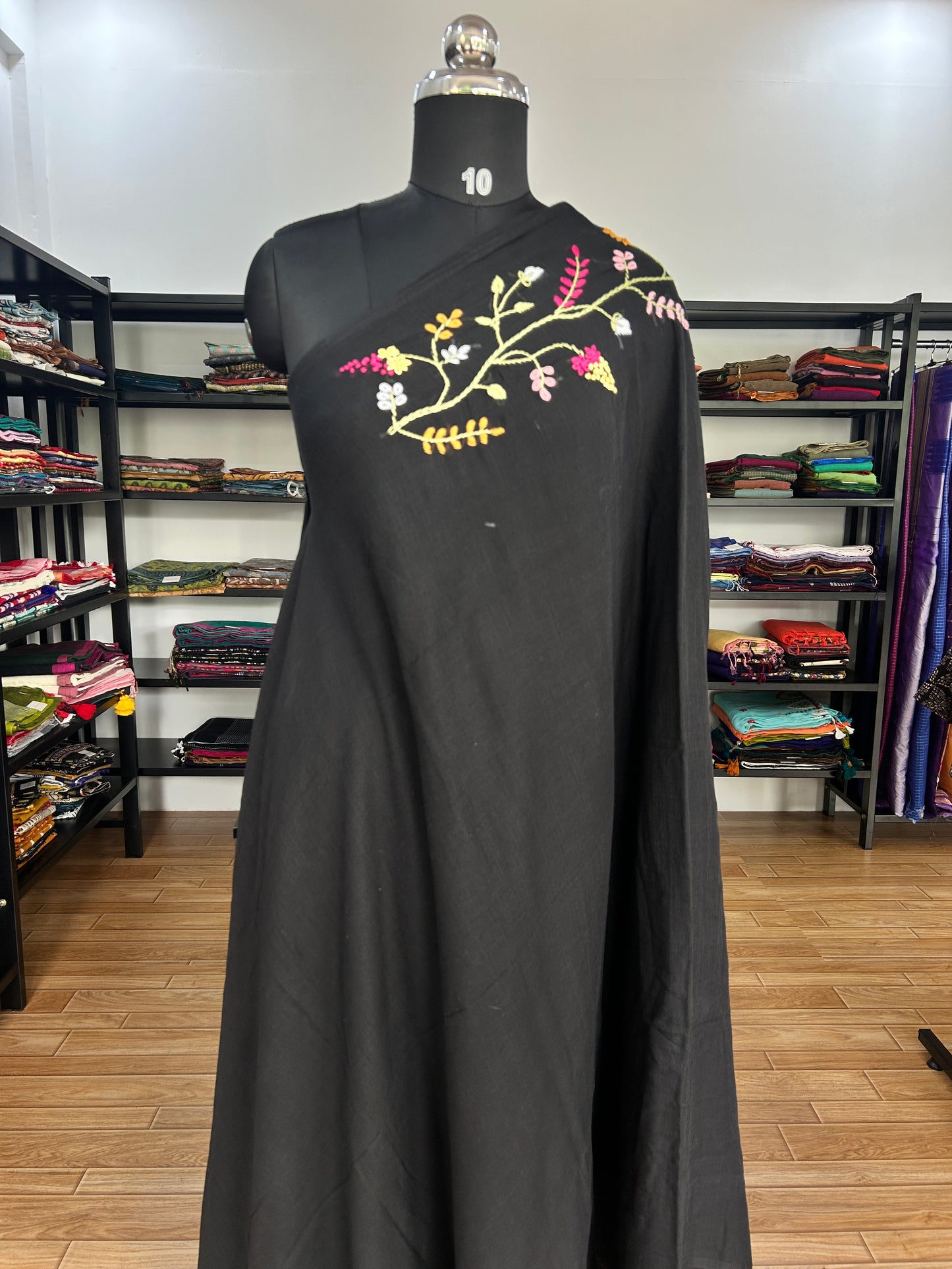 BLACK KATHA MUL SAREE