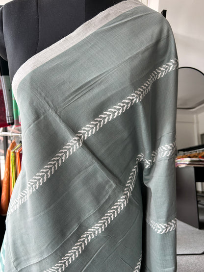 GREY DHANIAKHALI SAREE