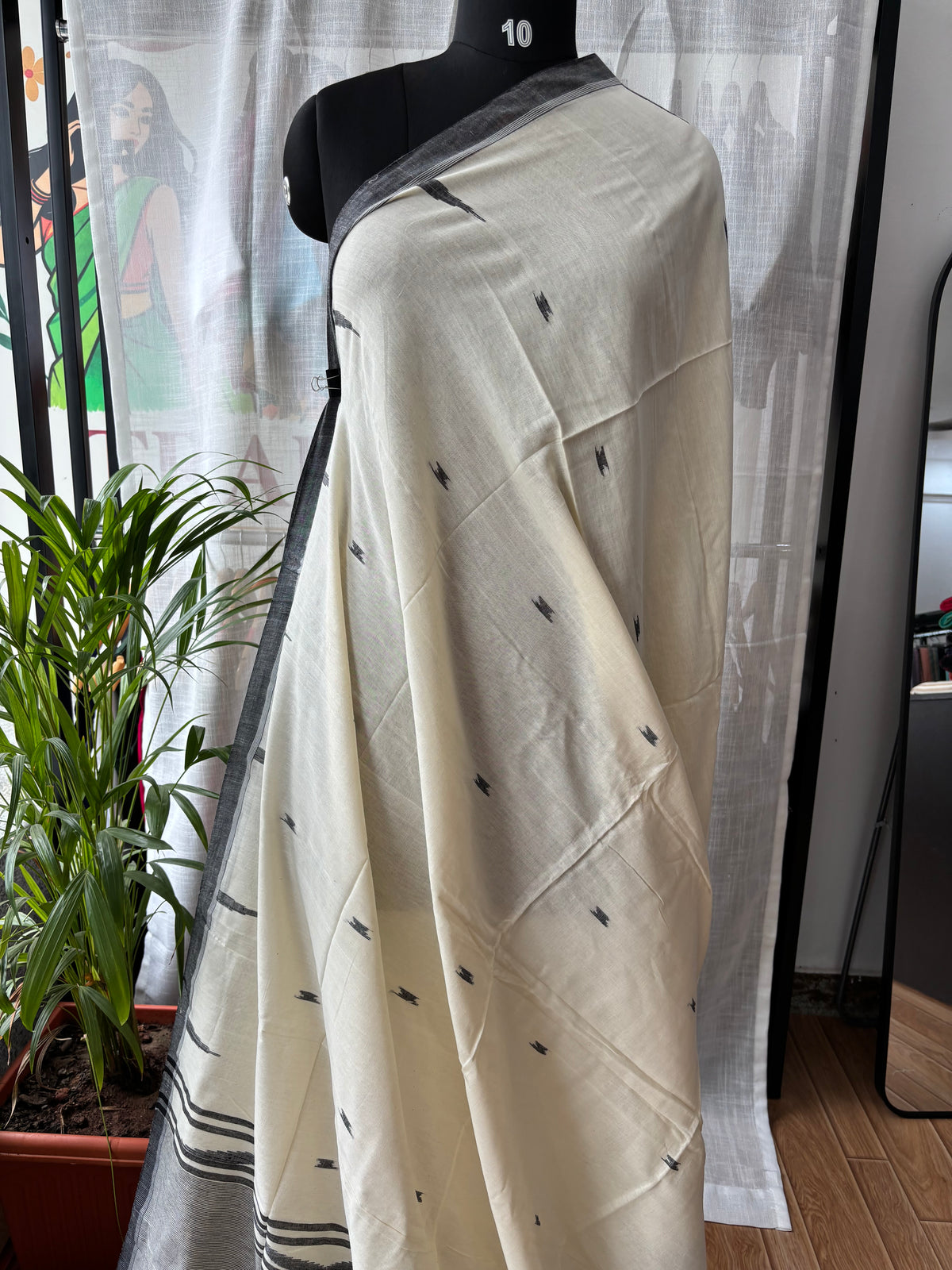 WHITE JAMDANI SAREE