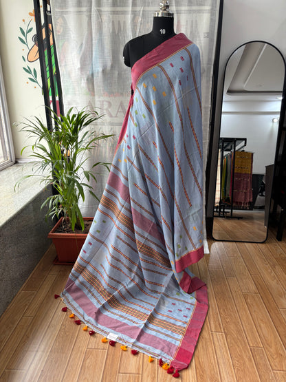 LIGHT BLUE JAMDANI SAREE