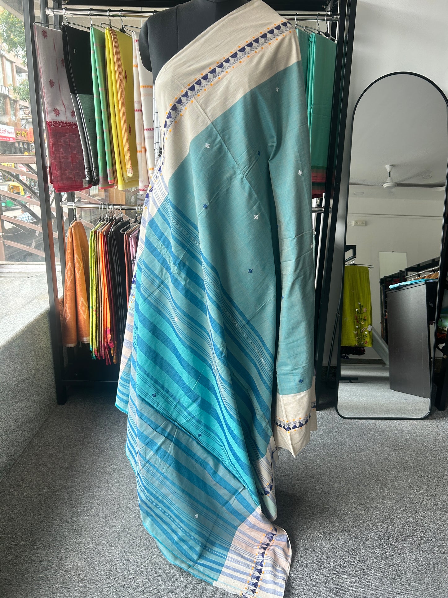 PASTEL GREEN DHANIAKHALI SAREE