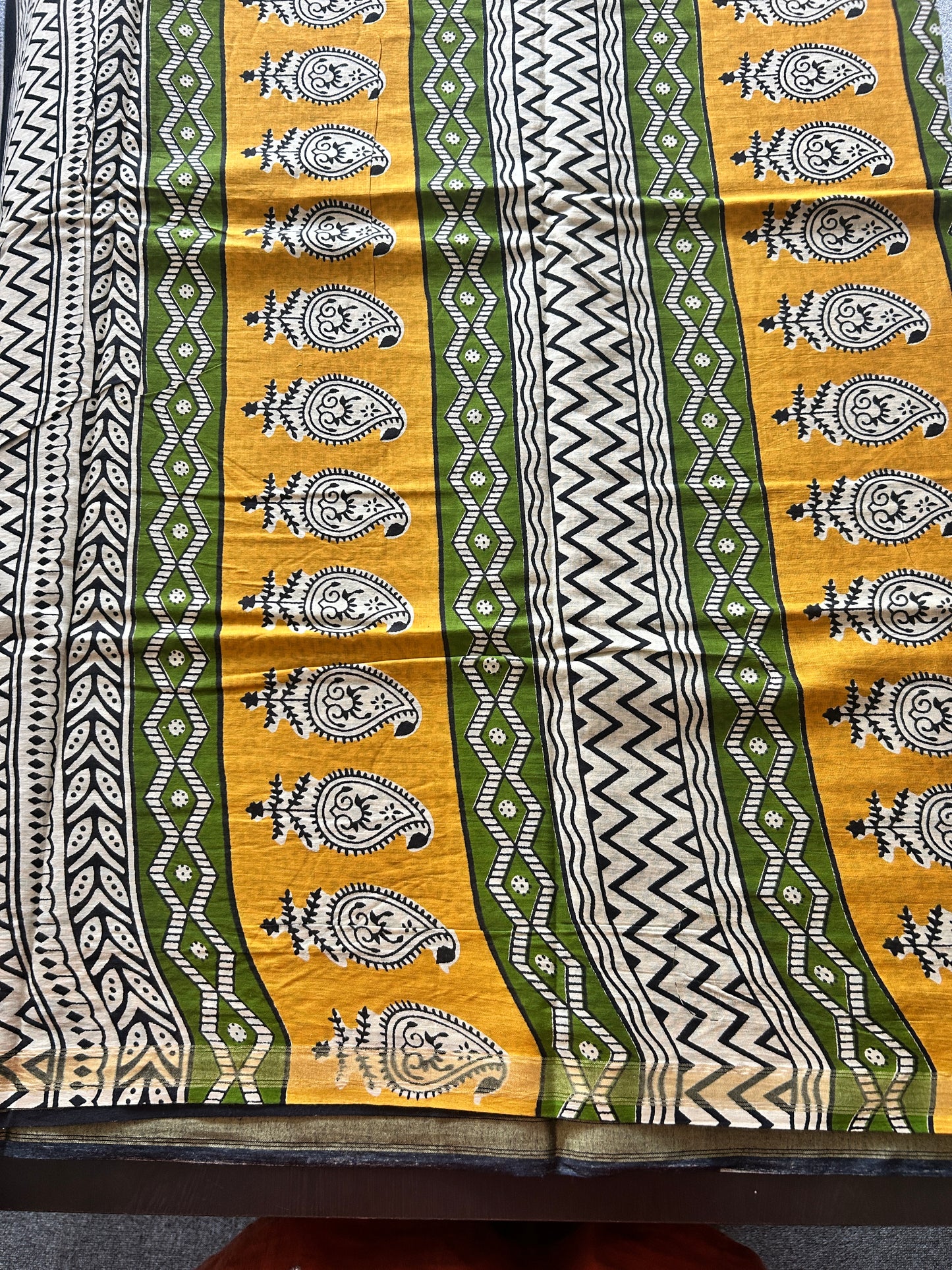 Yellow chanderi mul cotton