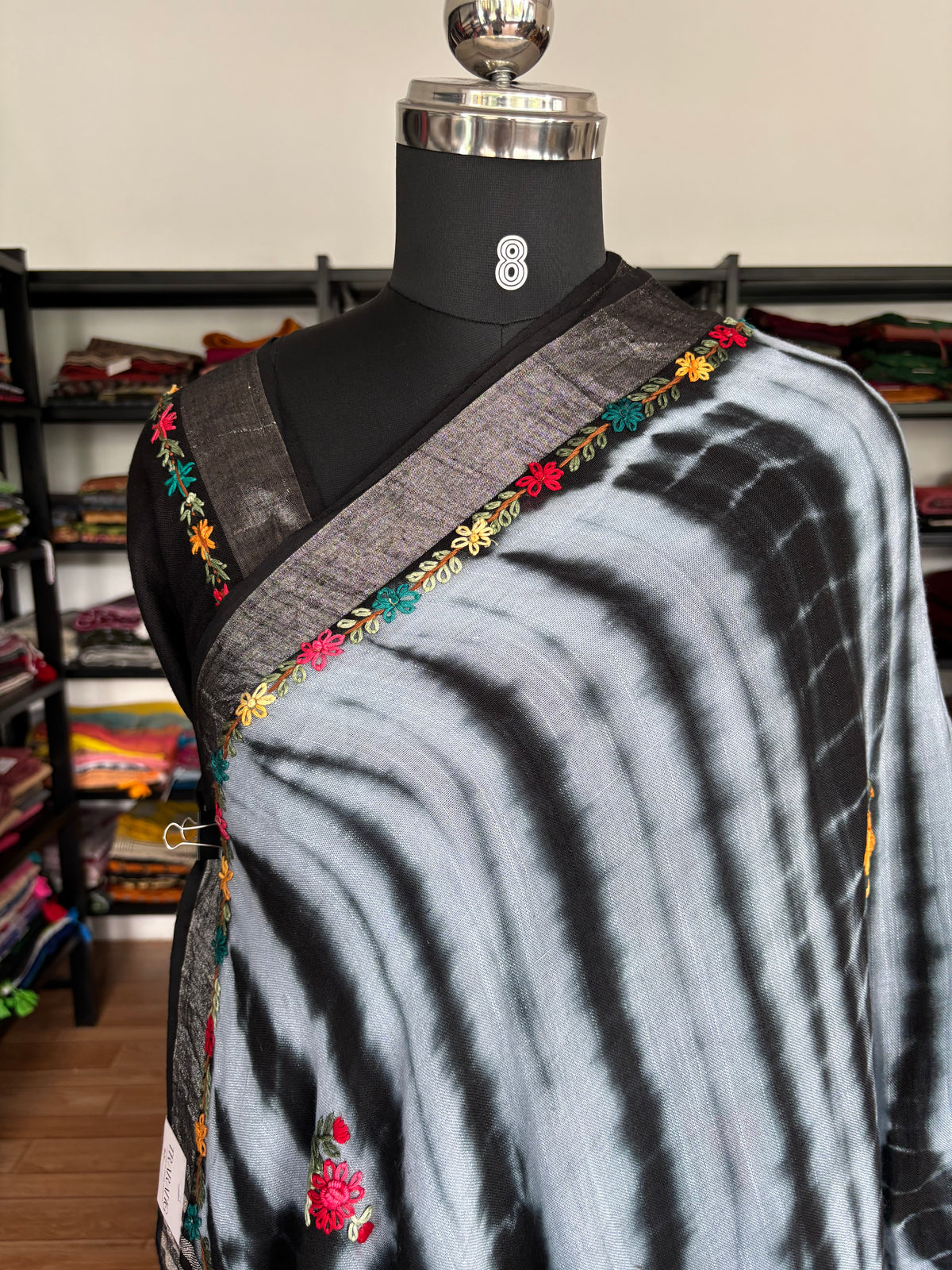 BLACK LINEN SAREE