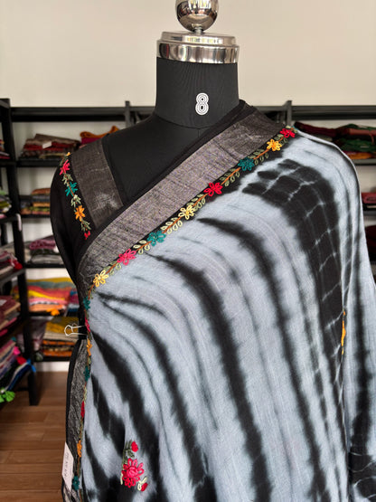BLACK LINEN SAREE