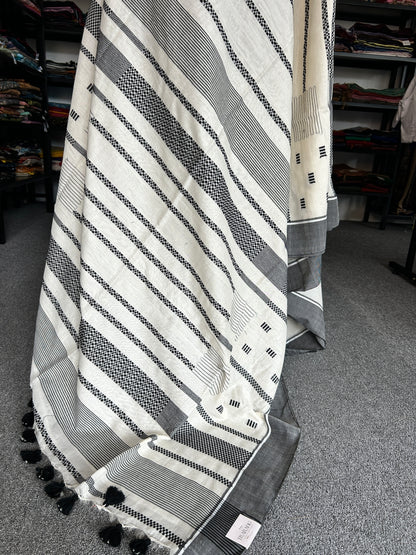 OFF-WHITE STRIPE JAMDANI
