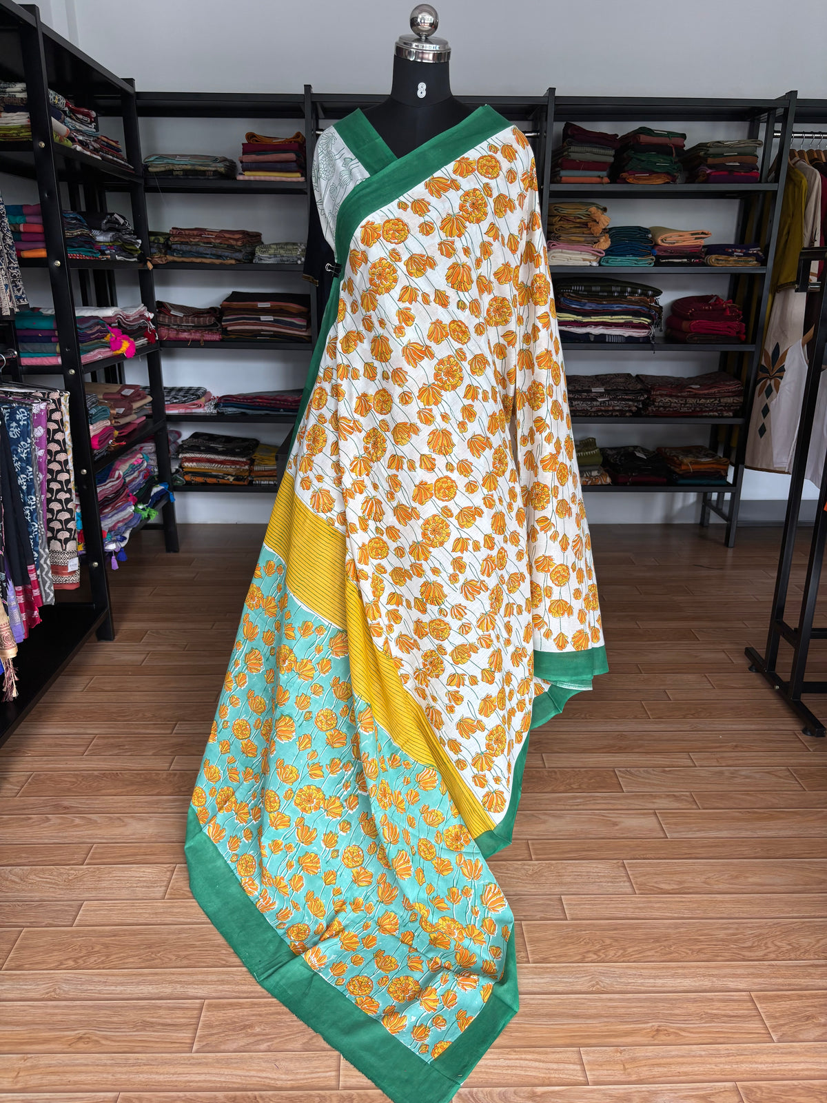 ORANGE QUIRKY MUL SAREE