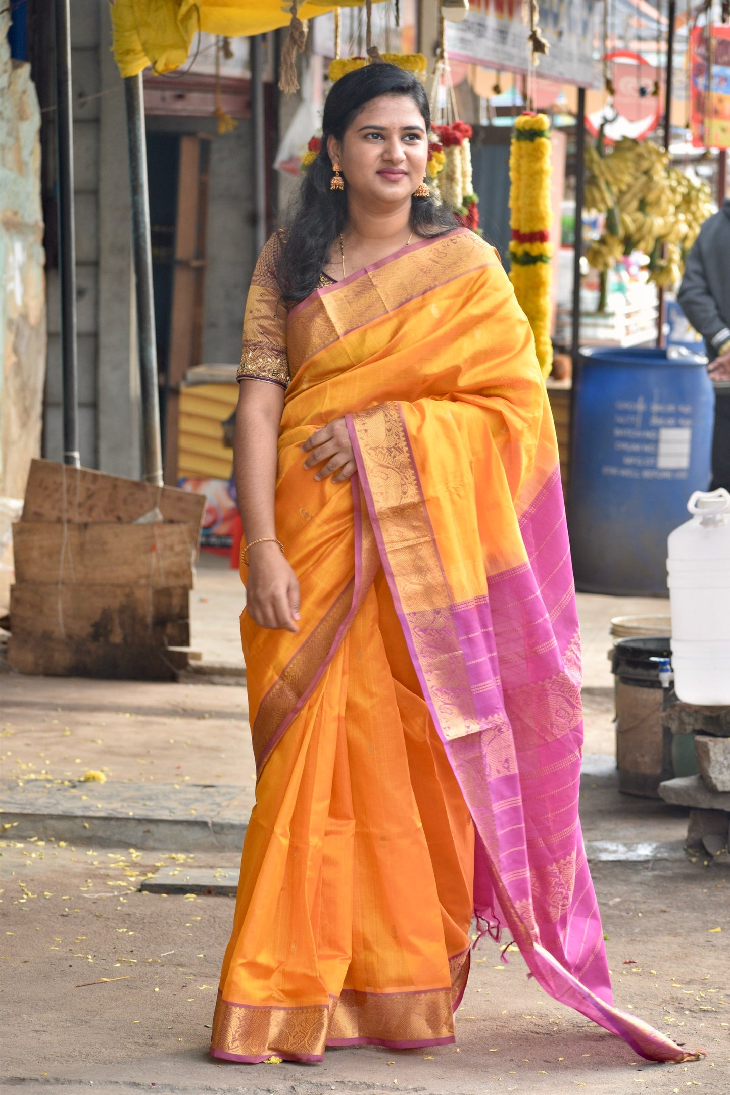 YELLOW KANCHI SILK COTTON