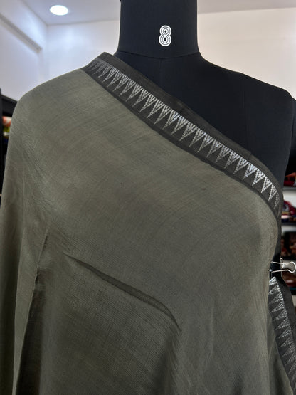 Grey kalamkari saree
