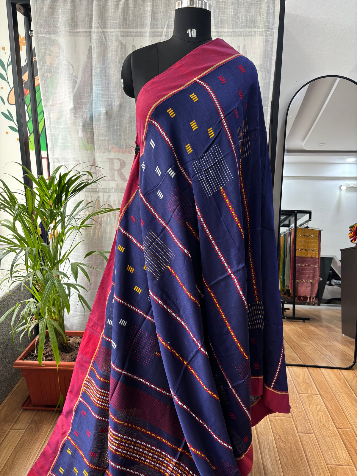 NAVY BLUE JAMDANI SAREE