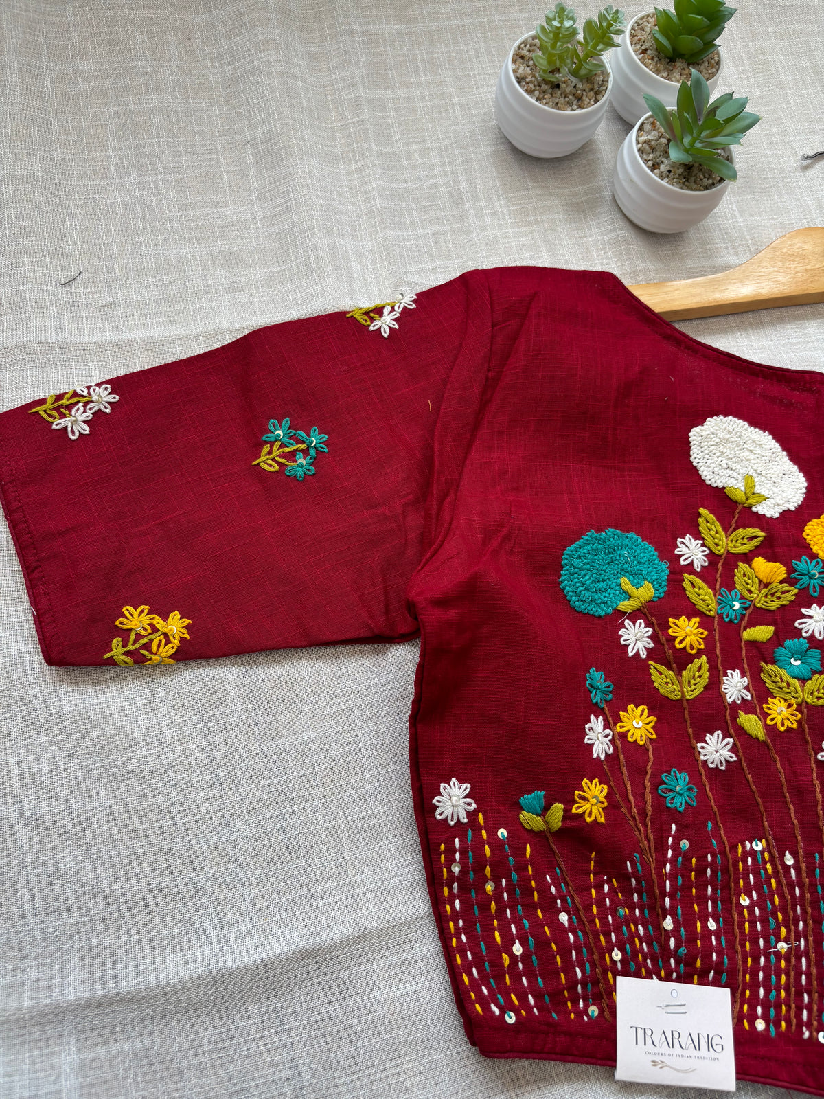 MAROON EMBROIDERED  BLOUSE