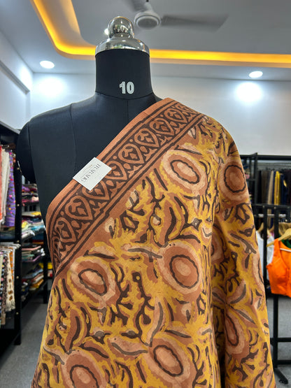 ORANGE AJRAKH MUL SAREE