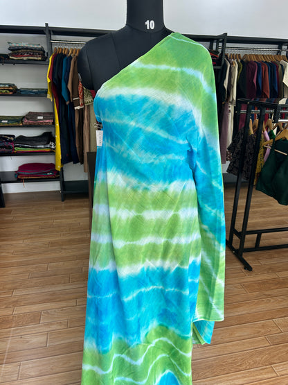BLUE SHIBORI MUL SAREE