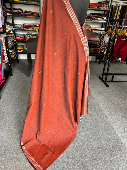 RUST ORANGE DHANIAKHALI SAREE