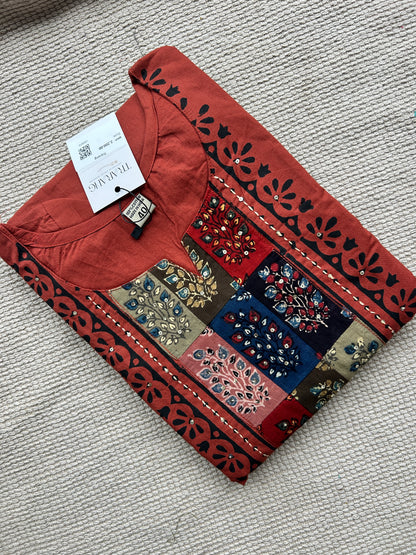 ORANGE GAMTHI COTTON SUIT
