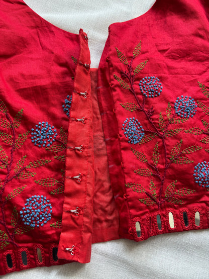 Red Embroidered blouse