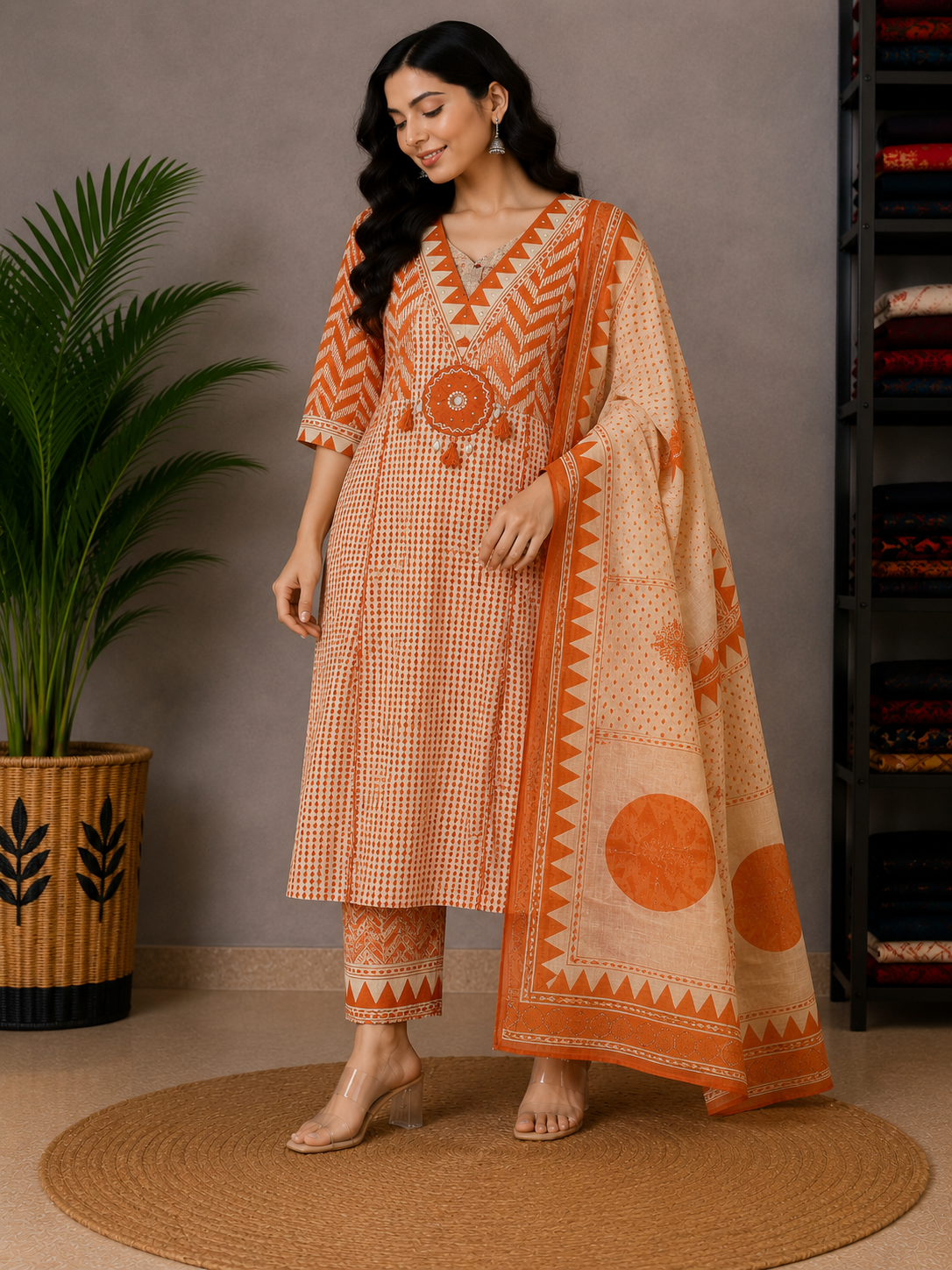 ORANGE COTTON SUIT