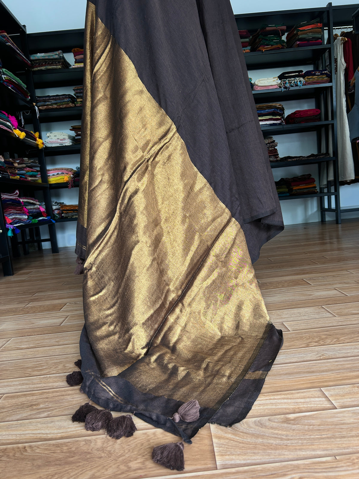BROWN ACRYLIC SAREE