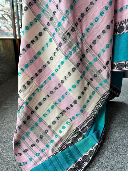 PINK DHANIAKHALI SAREE