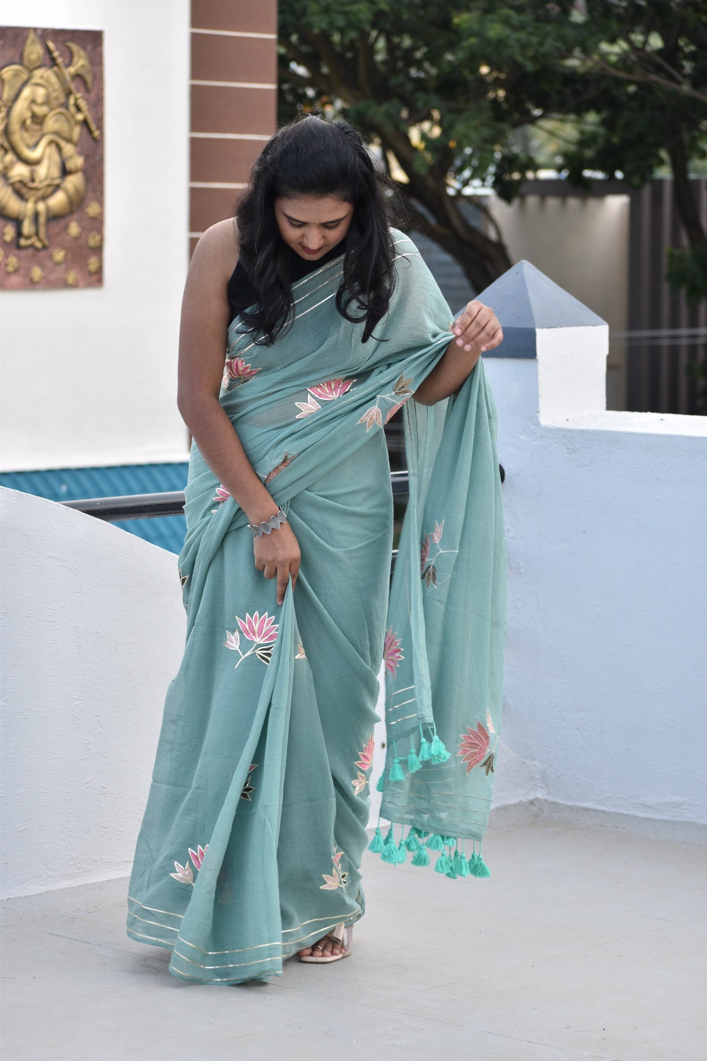 GREEN MUL SAREE