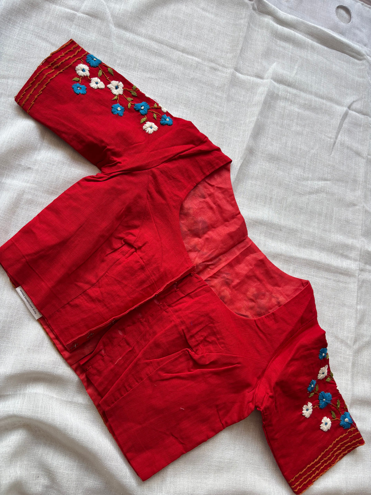 Red Embroidered blouse