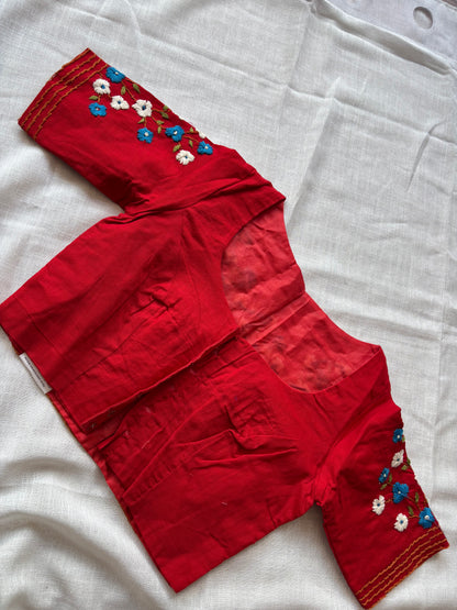 Red Embroidered blouse