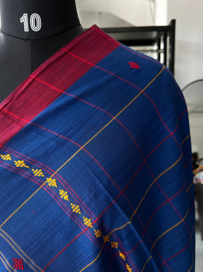 BLUE DHANIAKHALI SAREE