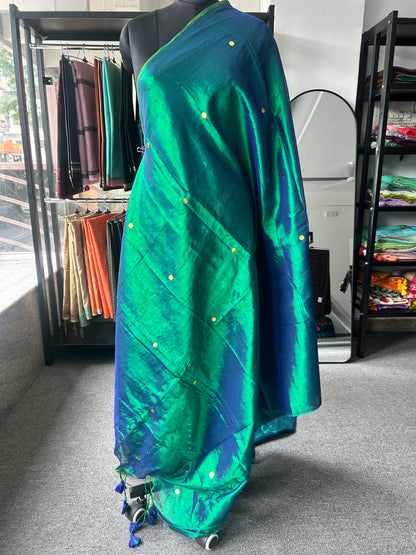 GREEN TISSUE MUL SAREE