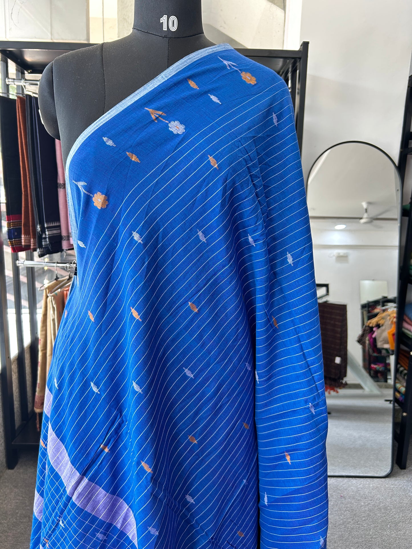 BLUE KHADI JAMDANI SAREE