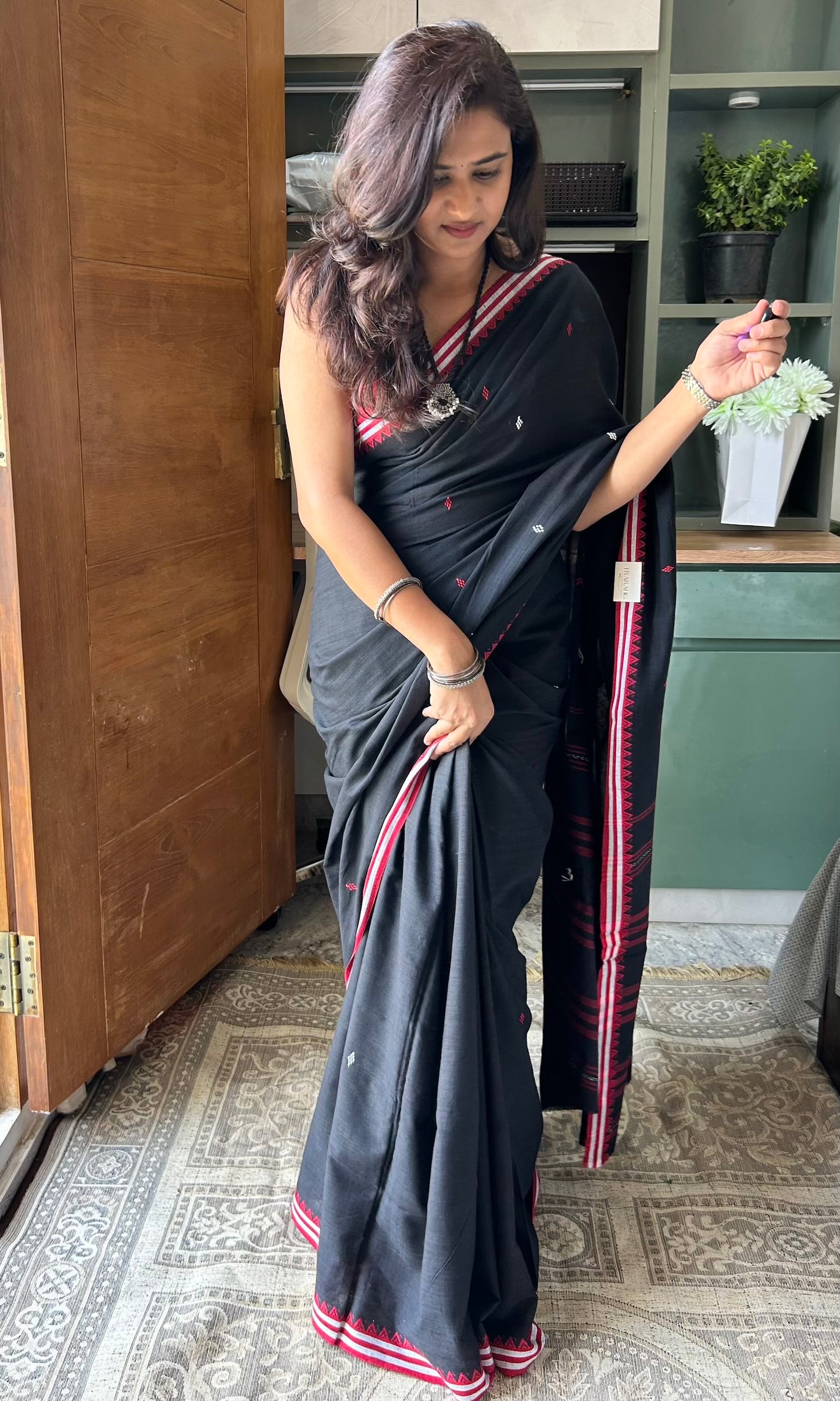 BLACK DHANIAKHALI SAREE