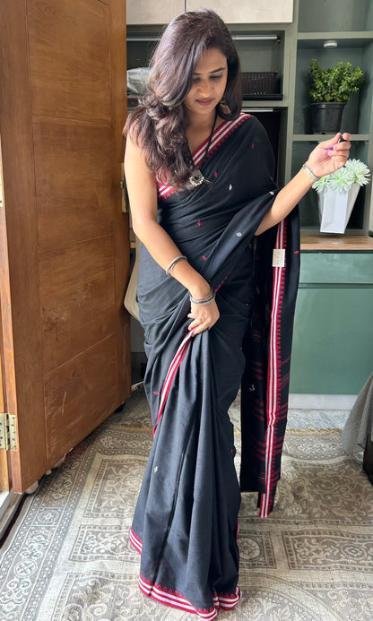 BLACK DHANIAKHALI SAREE