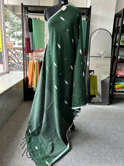 GREEN MUL JAMDANI SAREE