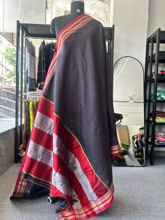 WHITE HANDLOOM ILKAL SAREE