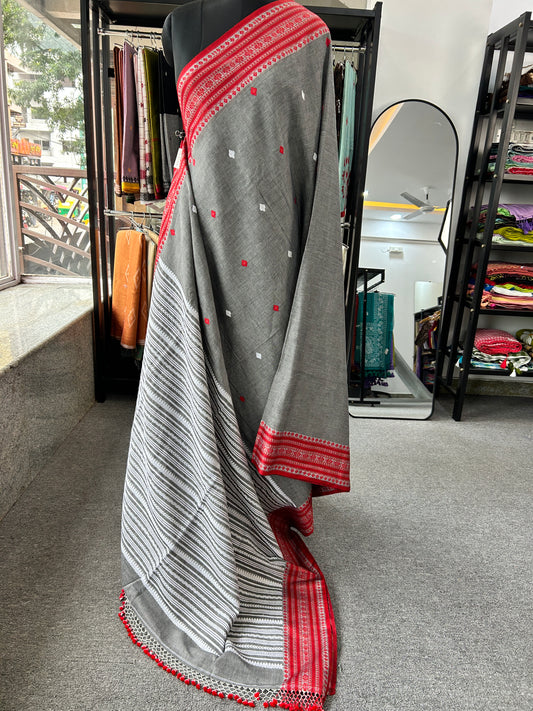 GREY MERCERISED SAREE