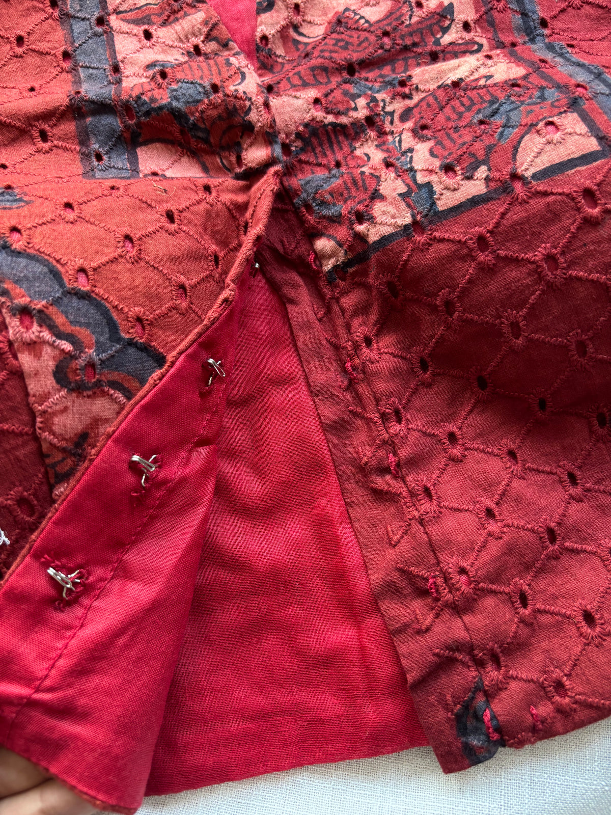 RED COTTON BLOUSE