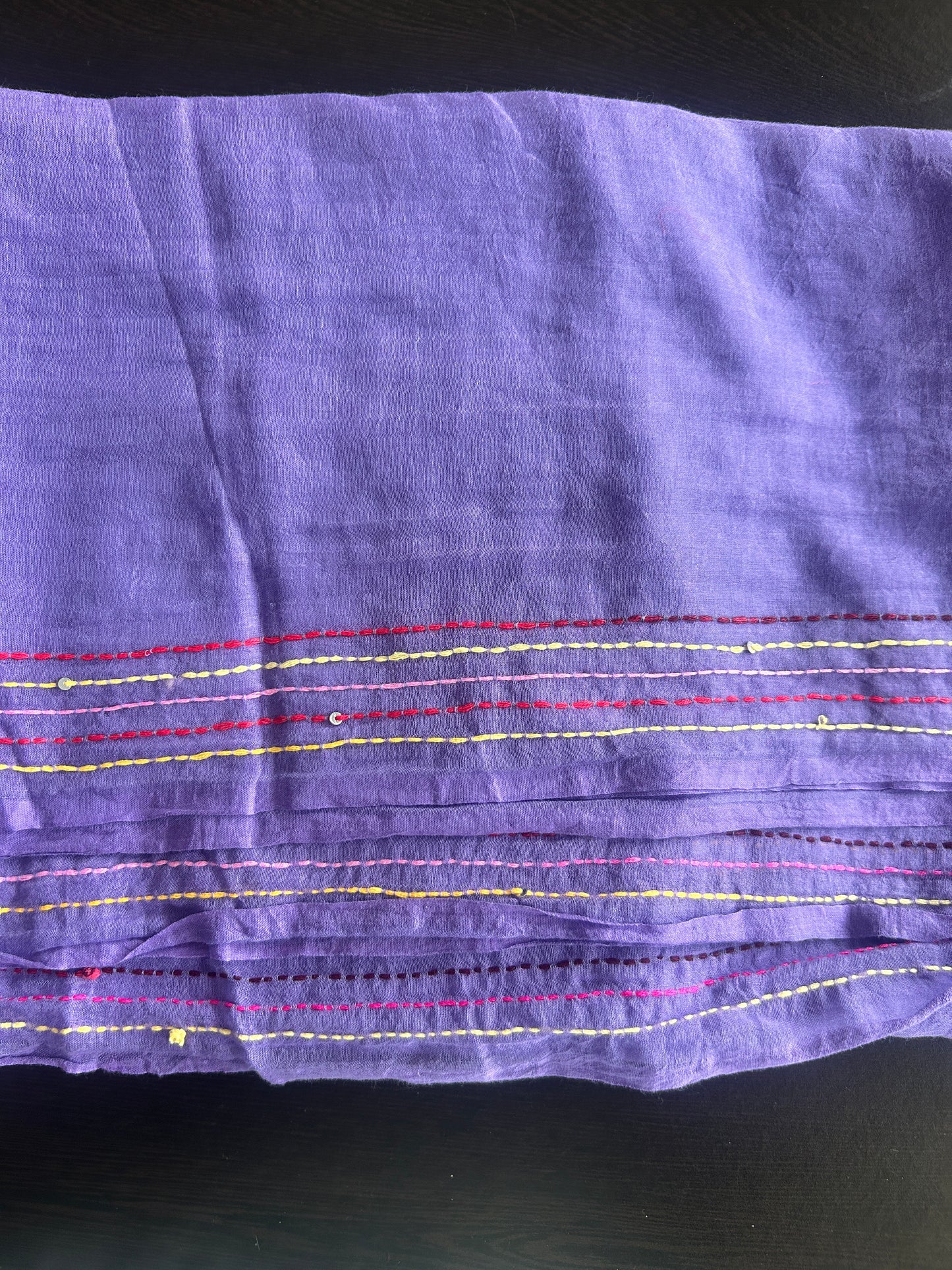 PURPLE EMBROIDERY MUL SAREE