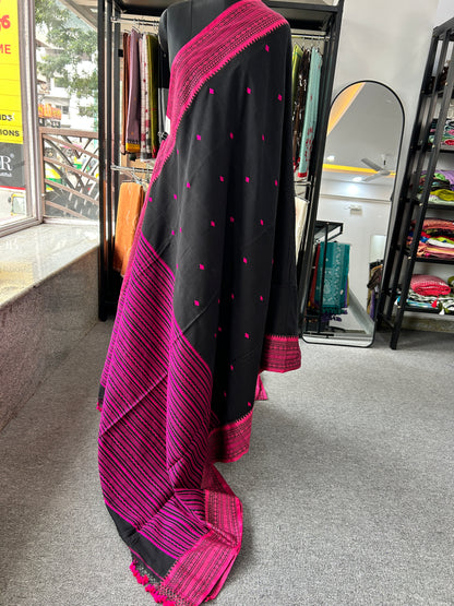 BLACK MERCERISED SAREE